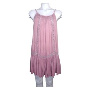 Raviva Mini Dress Pink/Lavender Size S Sleeveless Spaghetti Straps Summer Beach‎